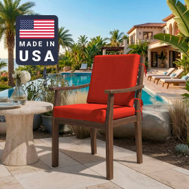 Dining Chair Cushion, Square Memory Foam Core, Sunbrella Melon Fabric
