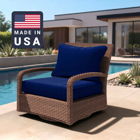 Deep Seat Cushion, Rectangular Memory Foam Core, Sunbrella True Blue Fabric