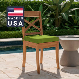Umbrella Seat Pad Cushion, Square Memory Foam Core, Sunbrella Macaw Fabric, Set of 2