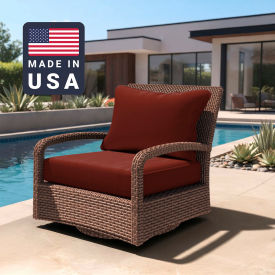 Deep Seat Cushion, Rectangular Memory Foam Core, Sunbrella Terracotta Fabric