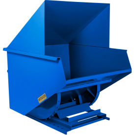 Medium Duty Steel Hooded Self Dumping Hopper, 2 Cu. Yd., 6000 lb. Capacity, Blue