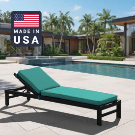Chaise Lounge Cushion, Rectangular Memory Foam Core, Sunbrella Aruba Fabric