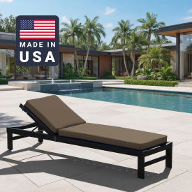 Chaise Lounge Cushion, Rectangular Memory Foam Core, Sunbrella Taupe Fabric