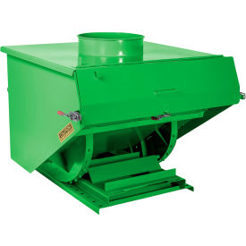Medium Duty Steel Dust Collection Hopper, 2 Cu. Yd., 6000 lb. Capacity, Green Byte