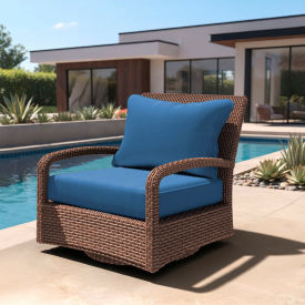 Deep Seat Cushion, Fiber Back, Foam Seat, Olefin Capri Fabric