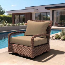 Deep Seat Cushion, Fiber Back, Foam Seat, Olefin Beige Fabric