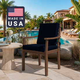 Dining Chair Cushion, Square Memory Foam Core, Sunbrella Navy Fabric