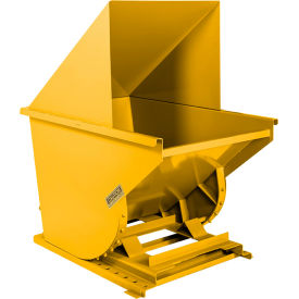 Light Duty Steel Hooded Self Dumping Hopper, 1 Cu. Yd., 4000 lb. Capacity, Yellow