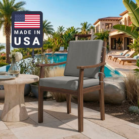 Dining Chair Cushion, Square Memory Foam Core, Sunbrella Granite Fabric