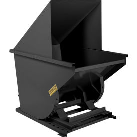 Medium Duty Steel Hooded Self Dumping Hopper, 1 Cu. Yd., 5000 lb. Capacity, Black