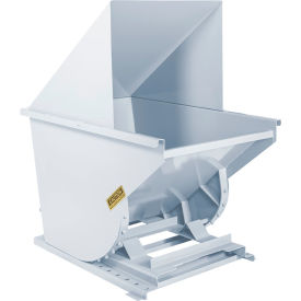 Medium Duty Steel Hooded Self Dumping Hopper, 1 Cu. Yd., 5000 lb. Capacity, White