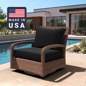 Deep Seat Cushion, Rectangular Memory Foam Core, Sunbrella Black Fabric