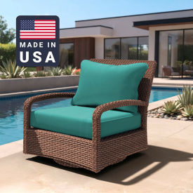 Deep Seat Cushion, Rectangular Memory Foam Core, Sunbrella Aruba Fabric