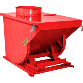 Heavy Duty Steel Dust Collection Hopper, 1 Cu. Yd., 6000 lb. Capacity, Red