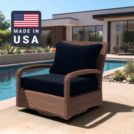 Deep Seat Cushion, Rectangular Memory Foam Core, Sunbrella Navy Fabric