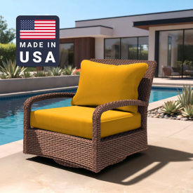 Deep Seat Cushion, Memory Foam Core, Sunbrella Sunflower Yellow Fabric