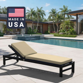 Chaise Lounge Cushion, Memory Foam Core, Sunbrella Antique Beige Fabric