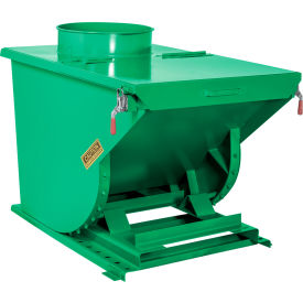 Light Duty Steel Dust Collection Hopper, 1 Cu. Yd., 4000 lb. Capacity, Green