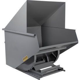 Heavy Duty Steel Hooded Self Dumping Hopper, 2 Cu. Yd., 7000 lb. Capacity, Gray