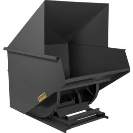 Heavy Duty Steel Hooded Self Dumping Hopper, 2 Cu. Yd., 7000 lb. Capacity, Black