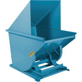 Heavy Duty Steel Hooded Self Dumping Hopper, 1 Cu. Yd., 6000 lb. Capacity, Polymer Blue