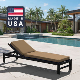 Chaise Lounge Cushion, Memory Foam Core, Sunbrella Heather Beige Fabric