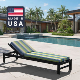 Chaise Lounge Cushion, Memory Foam Core, Sunbrella Seville Seaside Fabric