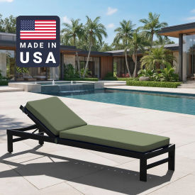 Chaise Lounge Cushion, Rectangular Memory Foam Core, Sunbrella Spa Fabric