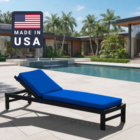 Chaise Lounge Cushion, Memory Foam Core, Sunbrella Pacific Blue Fabric