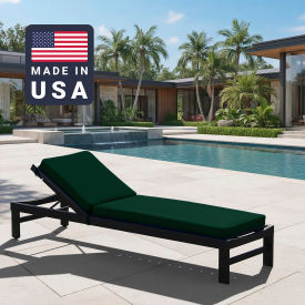 Chaise Lounge Cushion, Memory Foam Core, Sunbrella Forest Green Fabric