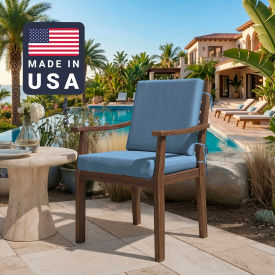 Dining Chair Cushion, Square Memory Foam Core, Sunbrella Air Blue Fabric