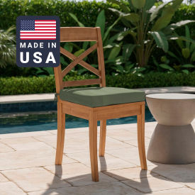 Seat Pad Cushion, Square Memory Foam Core, Sunbrella Spa Fabric, Set of 2