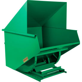 Medium Duty Steel Hooded Self Dumping Hopper, 2 Cu. Yd., 6000 lb. Capacity, Green