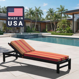 Chaise Lounge Cushion, Memory Foam Core, Sunbrella Astoria Sunset Fabric