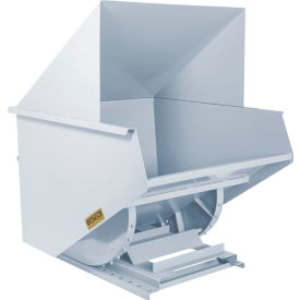 Medium Duty Steel Hooded Self Dumping Hopper, 2 Cu. Yd., 6000 lb. Capacity, White