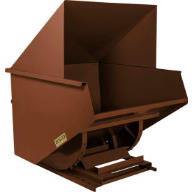 Medium Duty Steel Hooded Self Dumping Hopper, 2 Cu. Yd., 6000 lb. Capacity, Brown