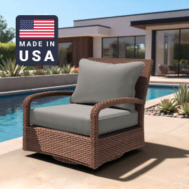 Deep Seat Cushion, Rectangular Memory Foam Core, Sunbrella Granite Fabric
