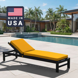 Chaise Lounge Cushion, Memory Foam Core, Sunbrella Sunflower Yellow Fabric