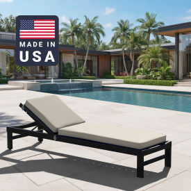 Chaise Lounge Cushion, Rectangular Memory Foam Core, Sunbrella Canvas Fabric