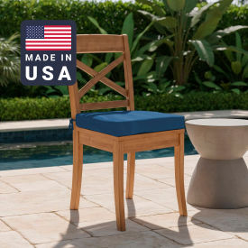 Seat Pad Cushion, Square Memory Foam Core, Sunbrella Regatta Fabric, Set of 2