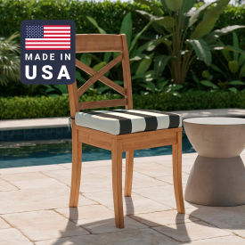 Seat Pad Cushion, Memory Foam Core, Sunbrella Cabana Classic Fabric, Set of 2