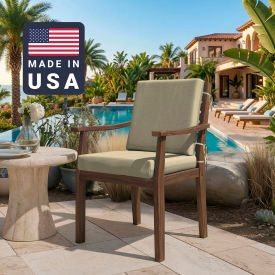 Dining Chair Cushion, Square Memory Foam Core, Sunbrella Antique Beige Fabric