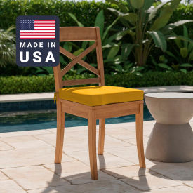 Seat Pad Cushion, Memory Foam Core, Sunbrella Sunflower Yellow Fabric, Set of 2