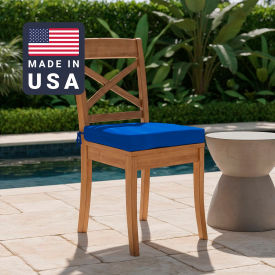 Seat Pad Cushion, Memory Foam Core, Sunbrella Pacific Blue Fabric, Set of 2