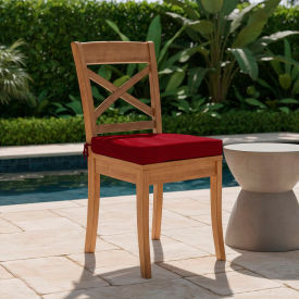 Seat Pad Cushion, Foam Filled, Olefin Red Fabric, Set of 2