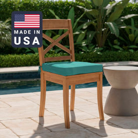 Seat Pad Cushion, Square Memory Foam Core, Sunbrella Aruba Fabric, Set of 2