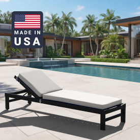 Chaise Lounge Cushion, Rectangular Memory Foam Core, Sunbrella Natural Fabric