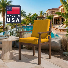 Dining Chair Cushion, Square Memory Foam Core, Sunbrella Sunflower Yellow Fabric