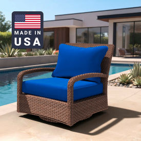 Deep Seat Cushion, Rectangular Memory Foam Core, Sunbrella Pacific Blue Fabric