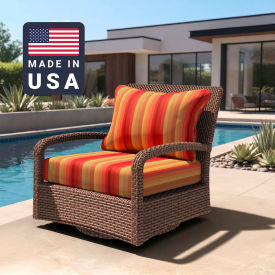 Deep Seat Cushion, Rectangular Memory Foam Core, Sunbrella Astoria Sunset Fabric